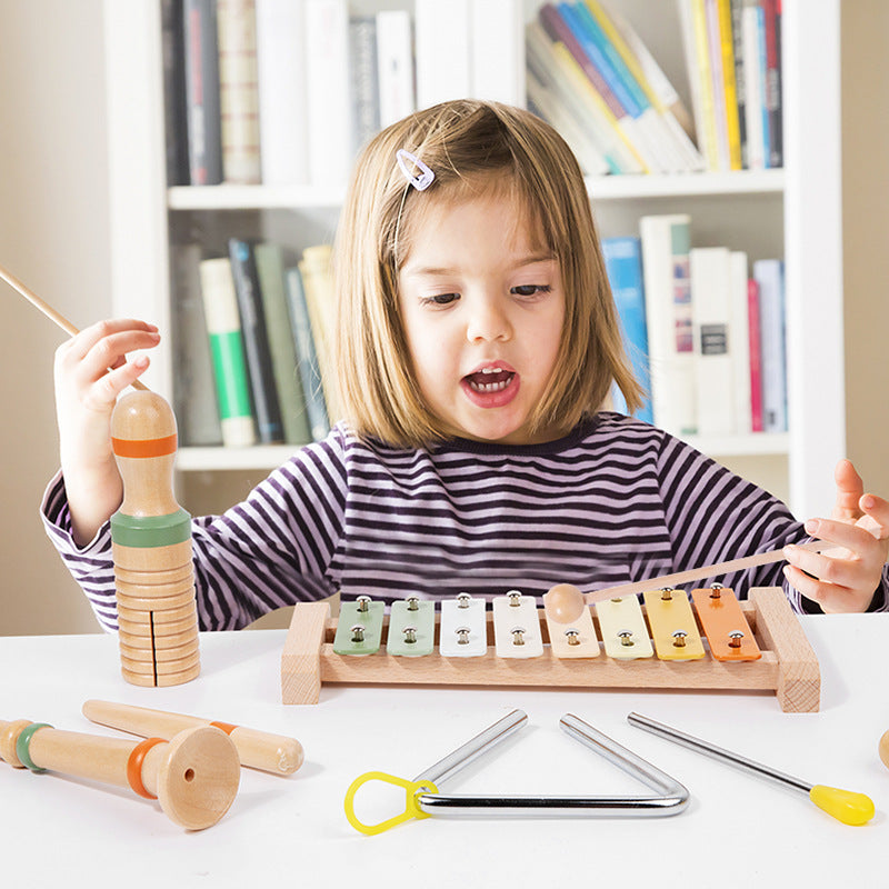 Ensemble de musique de percussion éducative en bois pour tout-petits