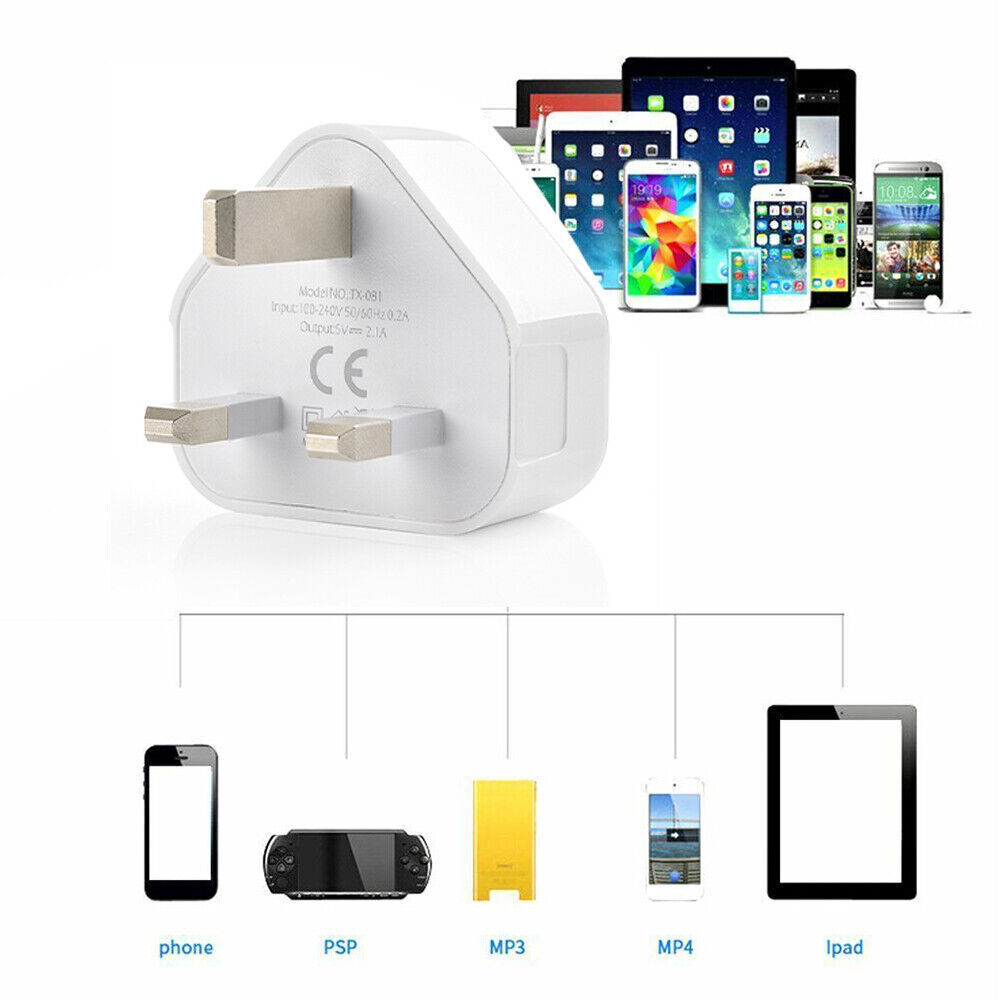 Adaptateur de secteur de prise USB 3 broches pour téléphones