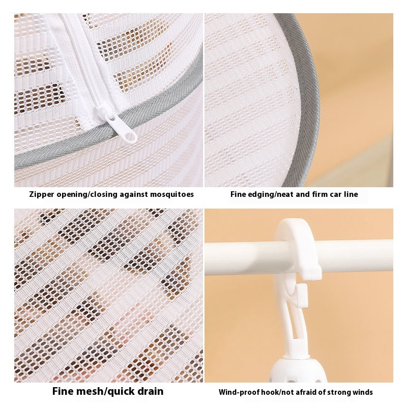 Réseau de suspension Produits secs Artifact Fly Cage Foldable Balcon Les choses de séchage