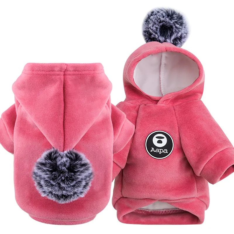 Animaux de compagnie Cat Vêtements Fleece Hairball à capuche Veste Hiver Kitty Petits chiens moyens Chats