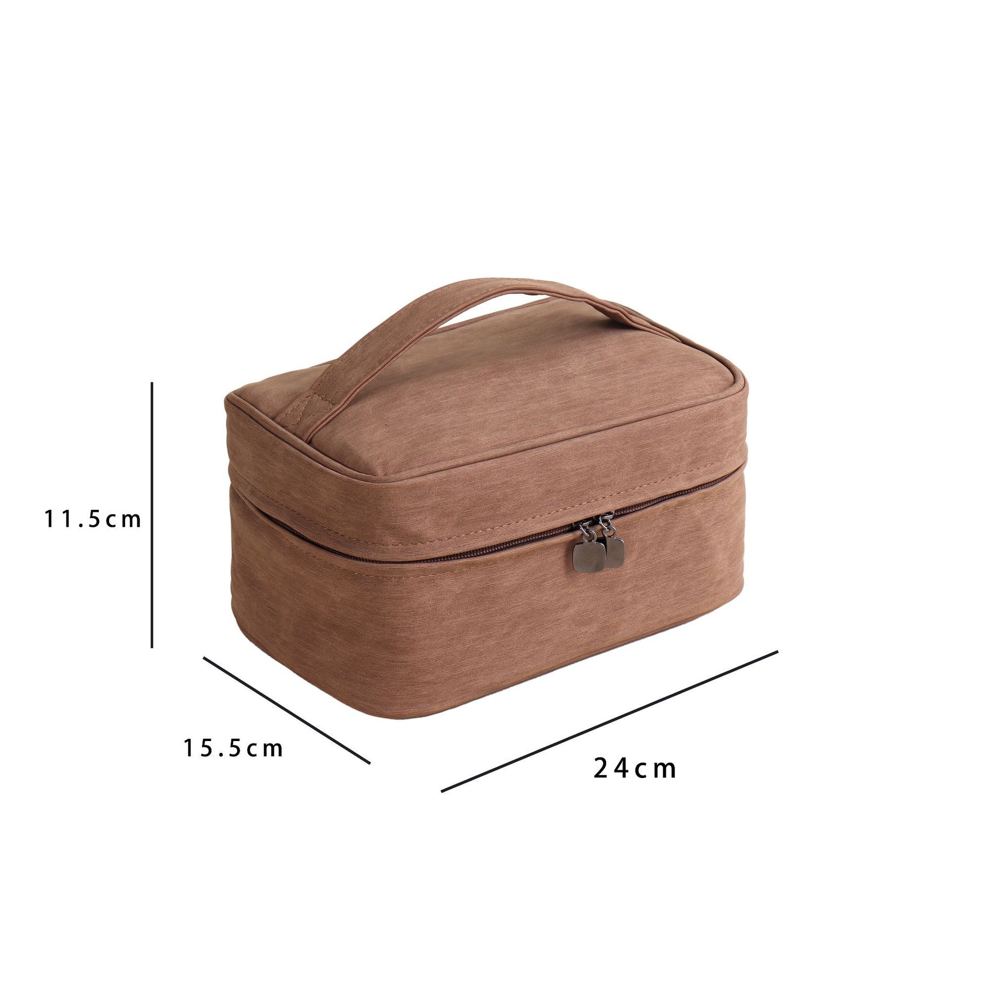 Cosmétiques sac-brebis-style grande capacité-camel couleur-26 * 18 * 14.5cm-PU-1 pièce
