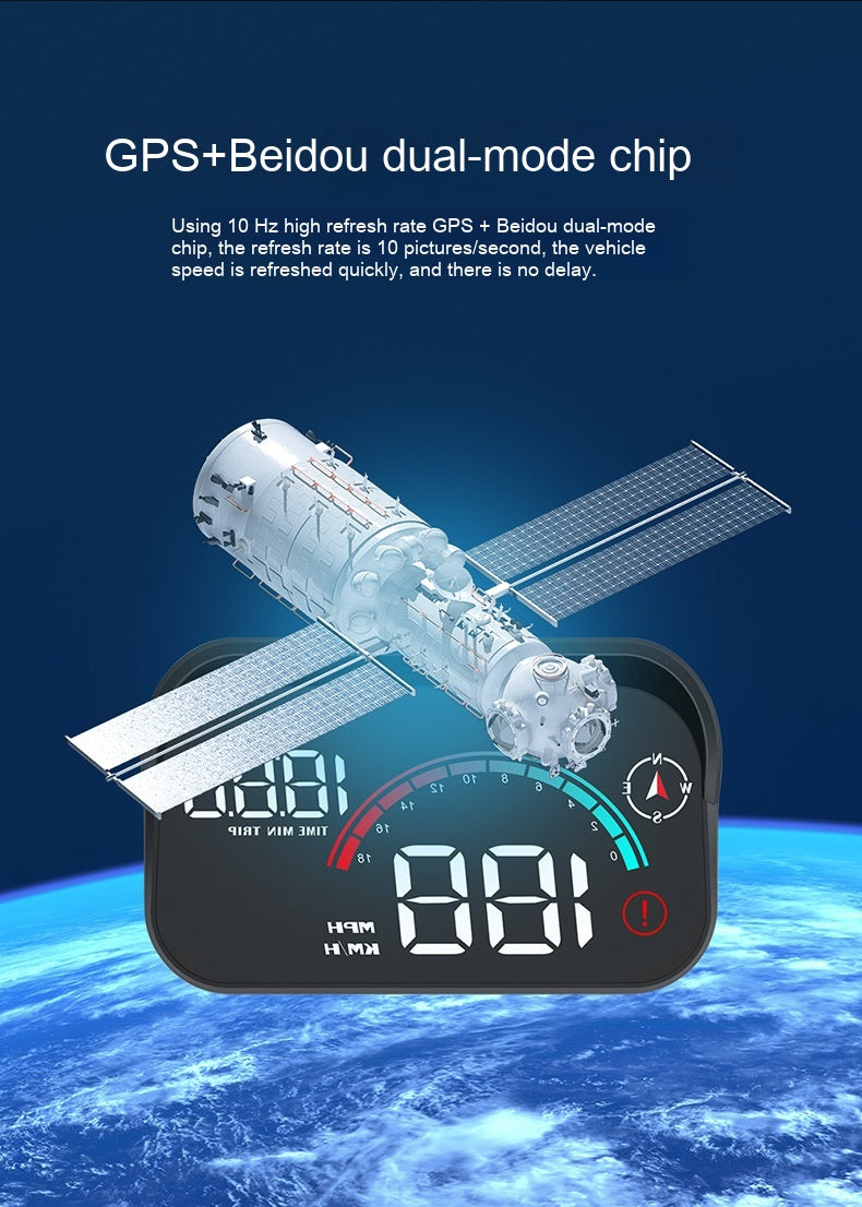 Affichage tête vers le haut Voiture GPS Vitesse universelle Compass HD Projecteur Version E-dog