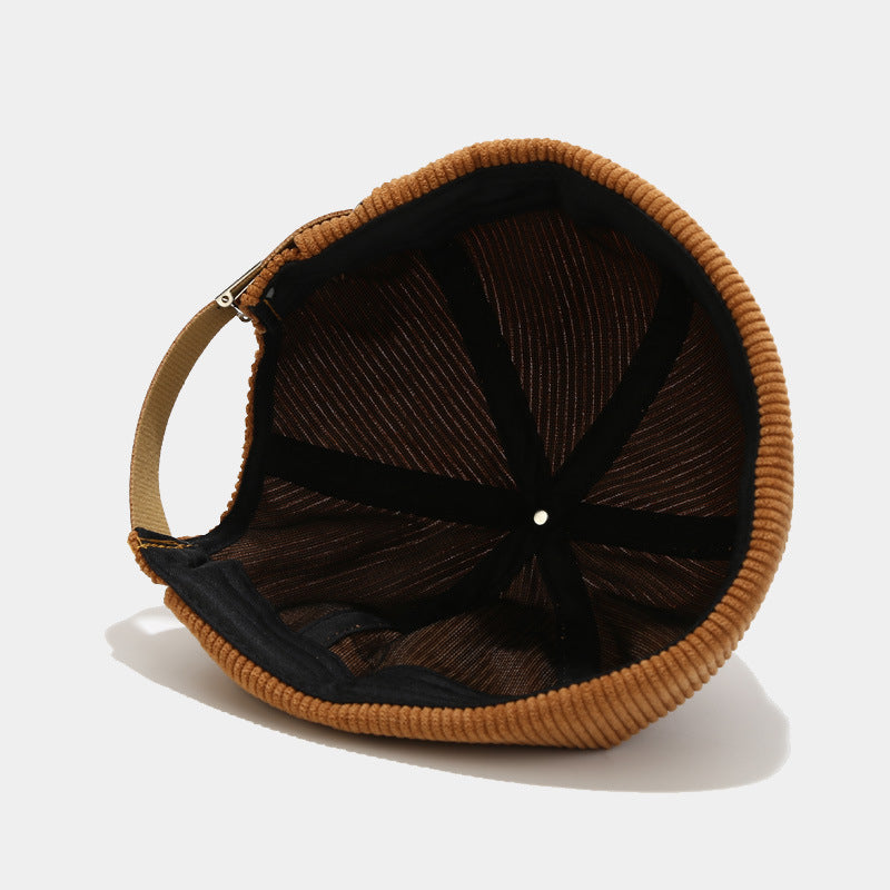 Bonnet réglable en Corduroy de couleur solide sans brim