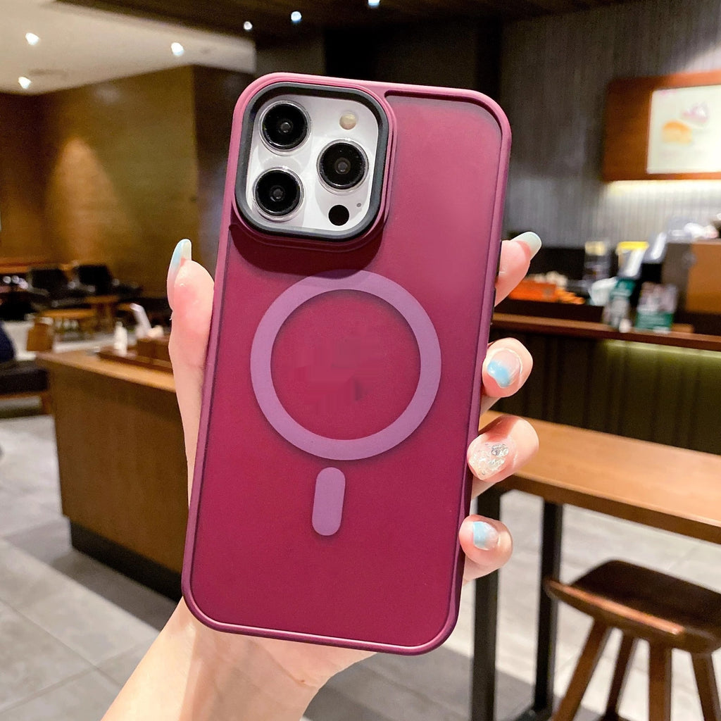 Applicable Skin Feeling Frosted Magnetic Suction Phone Case Drop-resistant All-inclusive