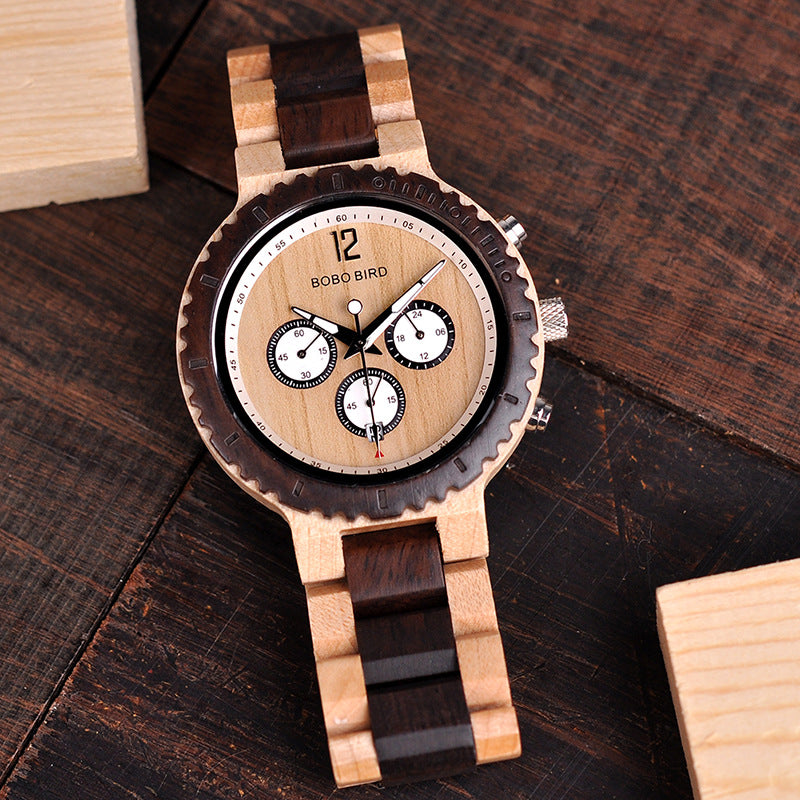 Montre Quartz en bois classique R08