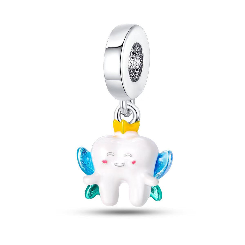 Cartoon Heart-holding Rabbit Punching Bag pendentif de perles DIY Exquise bijoux Accessoire