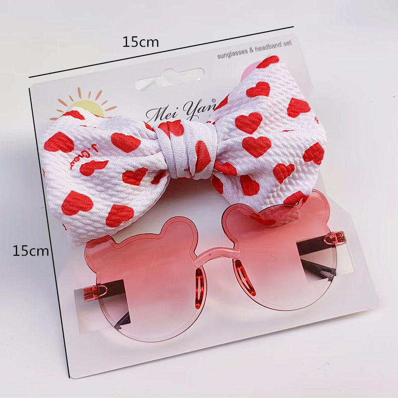 Lunettes de soleil pour enfants et ensemble de bande à cheveux à imprimé fruit