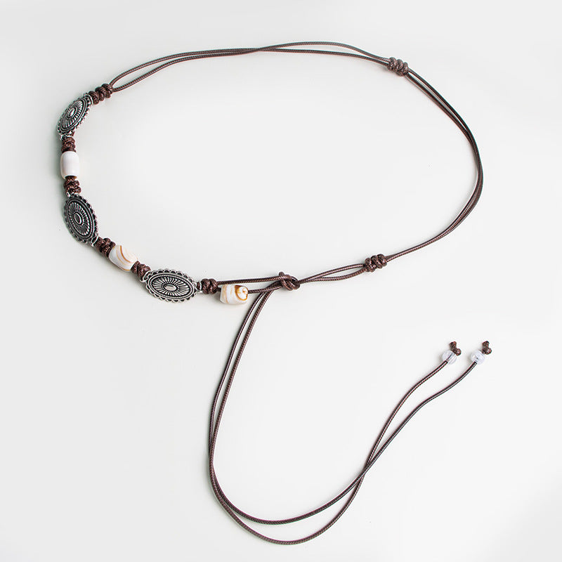 Rope de taille bohème avec perles en résine