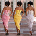 European And American Fashion Women's Sexy Off-Sholder Tube Top Robe de Bodycon plissée