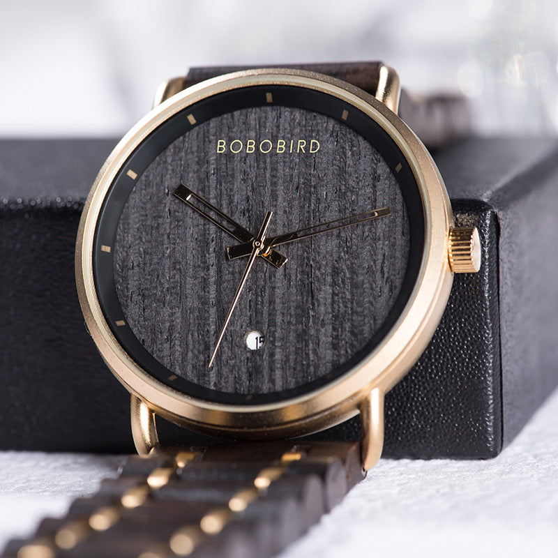 BOBO BIRD Montre en bois T34 pour hommes