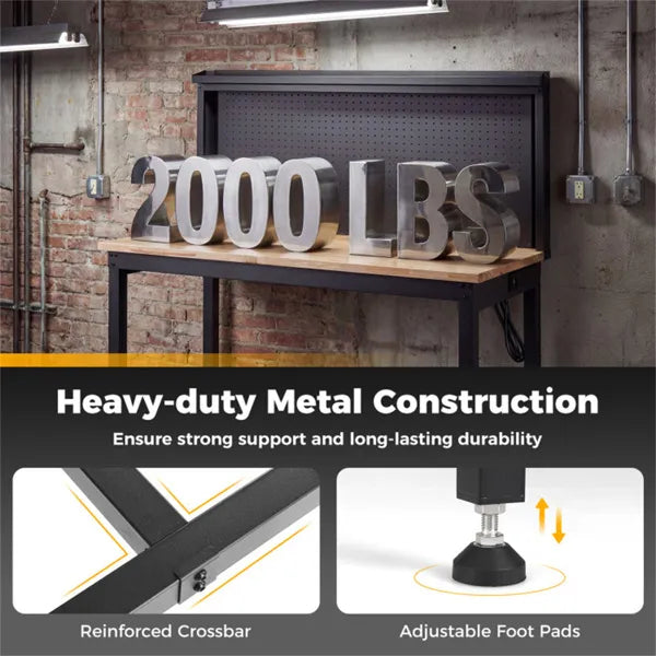 Workbench lourd de 48" 2000LBS Capacité 7-Niveau Hauteur réglable avec puissance intégrée St