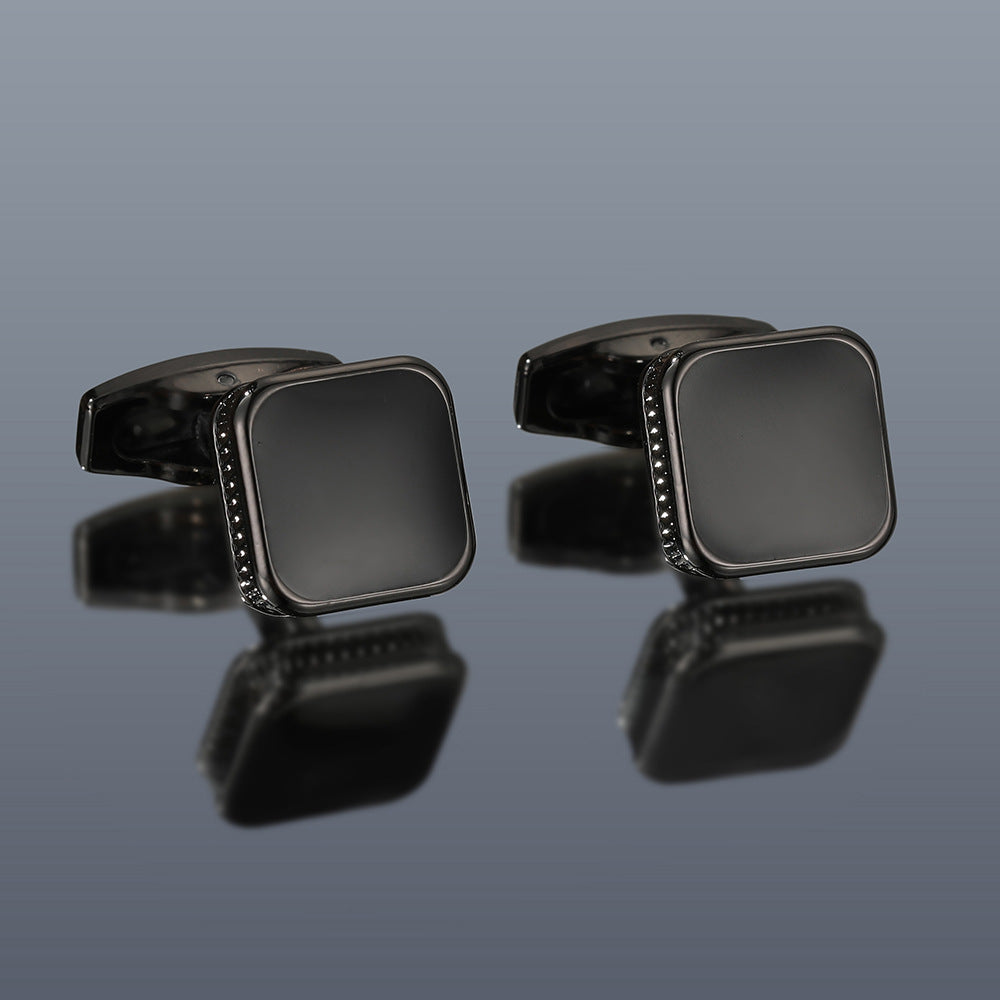 Men's Cufflinks Mode carré goutte huile simple 4 couleurs