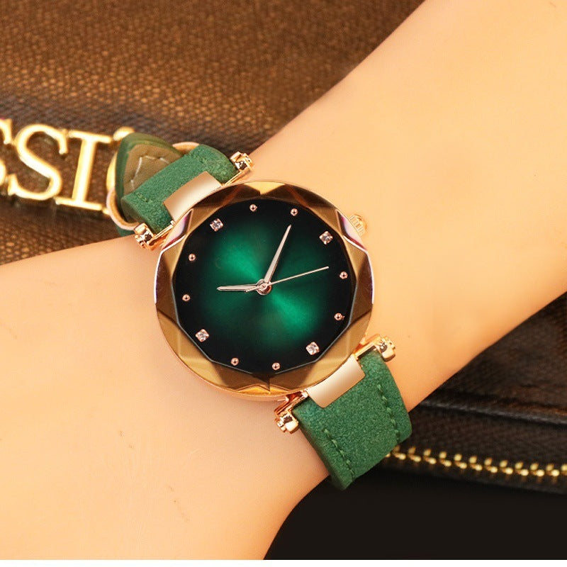 Ceinture en cuir mode Casual Colorful Femmes Montre Quartz