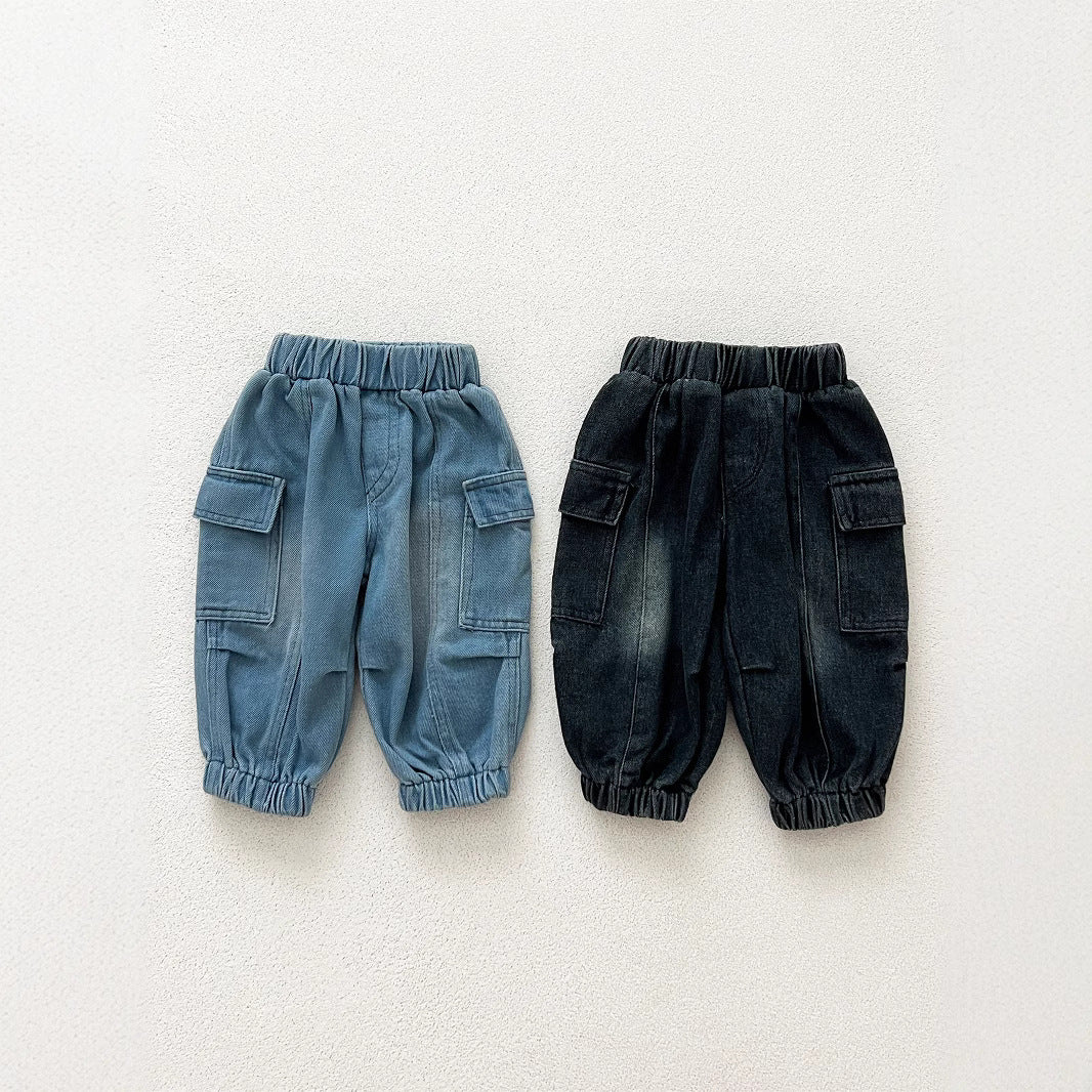 Pantalons de style coréen Trendy Stitching Cargo Jeans