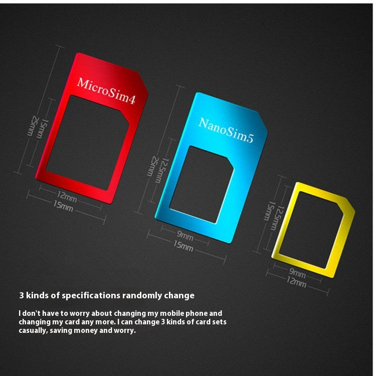 Metal SIM Support Sleeve Card Slot Standard pour Micro SIM Phone Restorer Aluminium Alliage Fiv