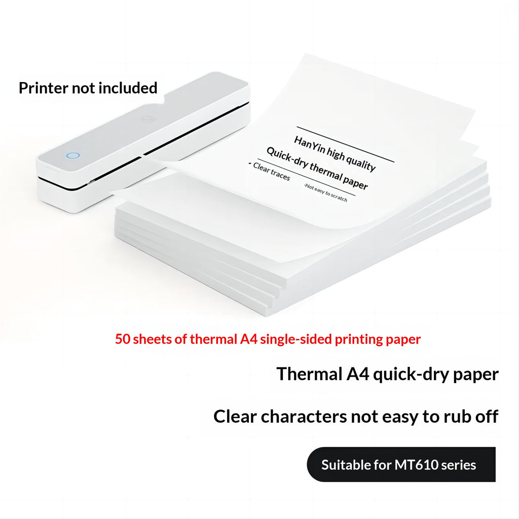 MT610 Imprimante thermique portable sans fil Bluetooth A4 pour documents maison et bureau