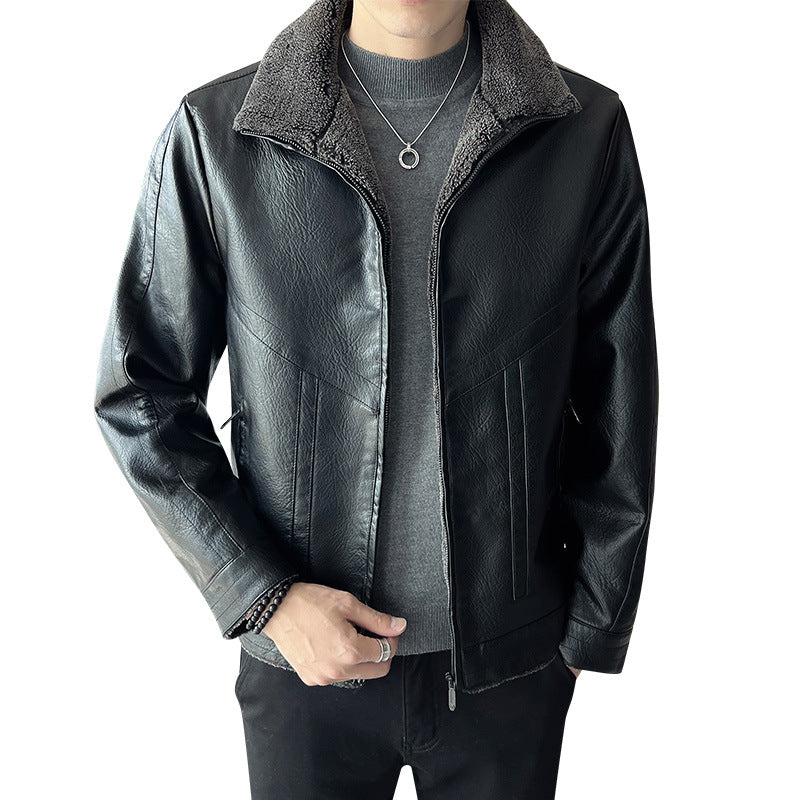 Vestes en cuir de style Hong Kong Velvet rembourré plus taille homme
