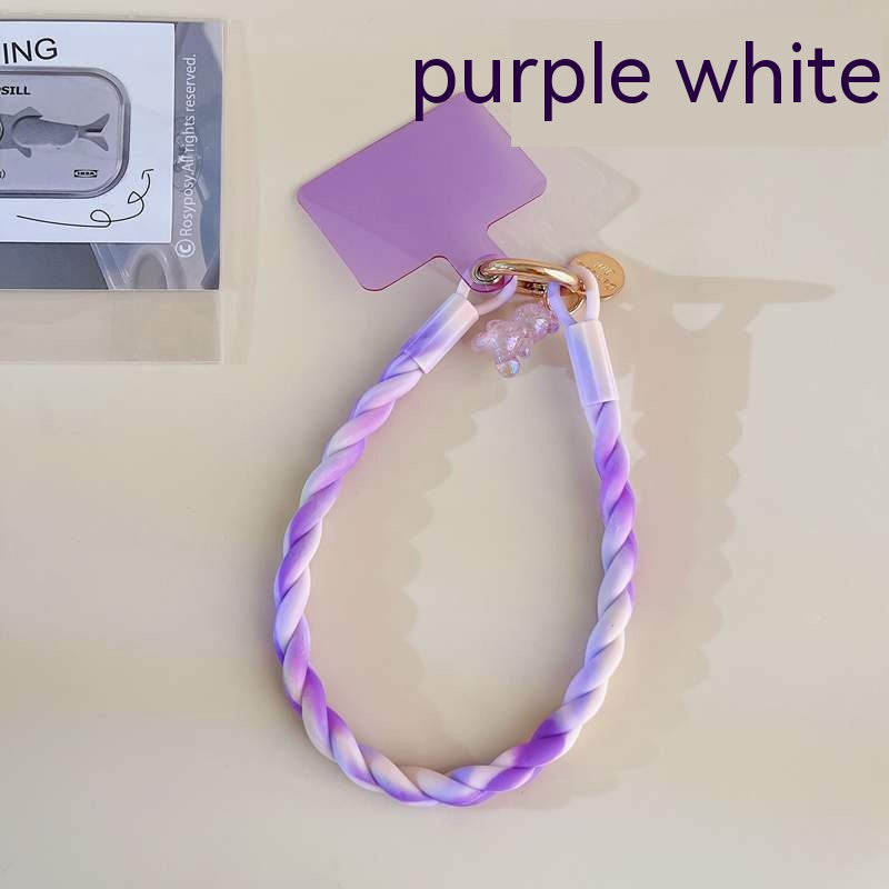 Coque de téléphone Lanyard Convient pour Silicone Split Lanyard Porte-clés Rope Court Téléphone mobile Pe