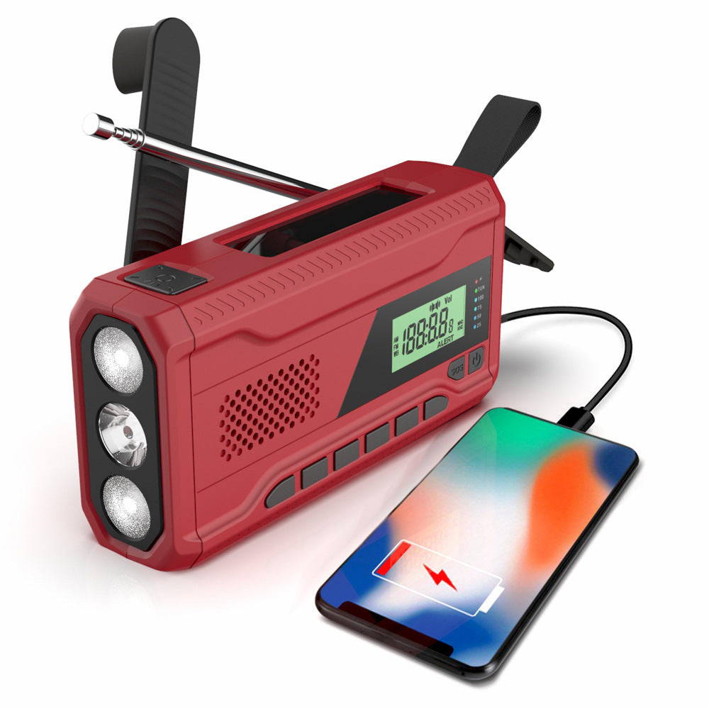 Éclairage de haute luminosité à la main de la radio solaire d'urgence extérieure