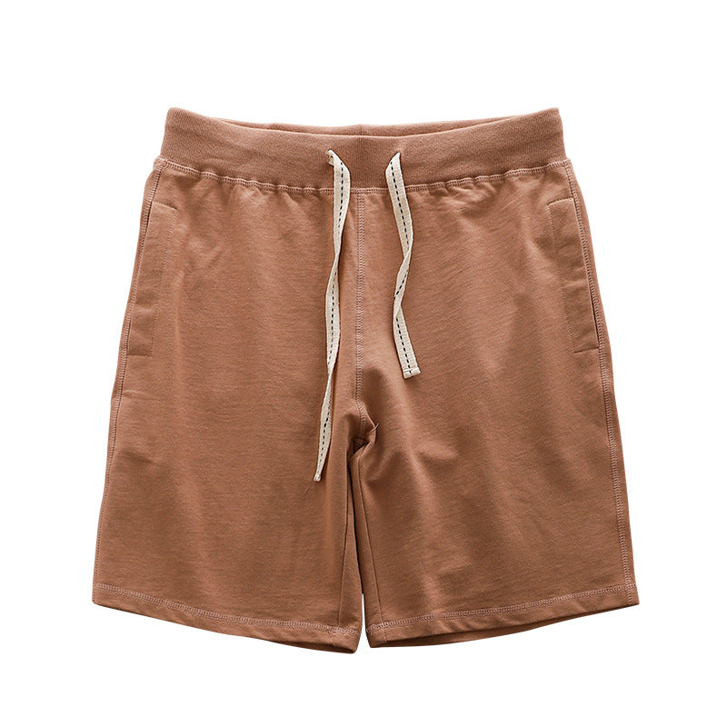 Lose Outer Wear Khaki Solid Color Casual Short homme