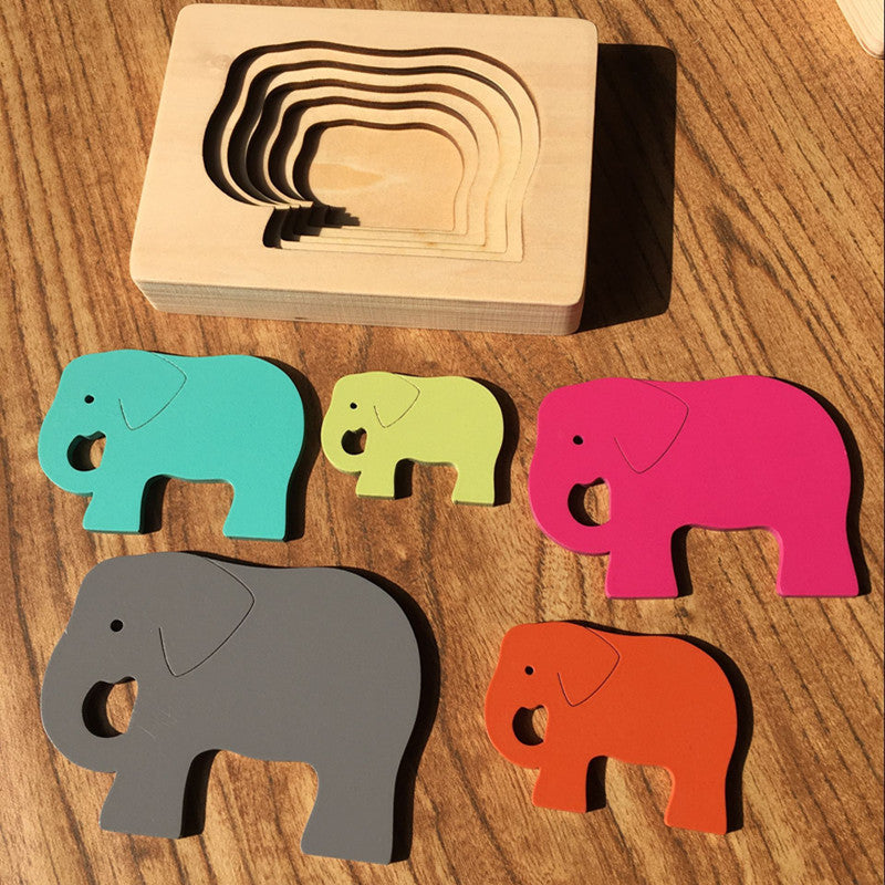 Jouet de puzzle en bois épais et multicouche pour les enfants