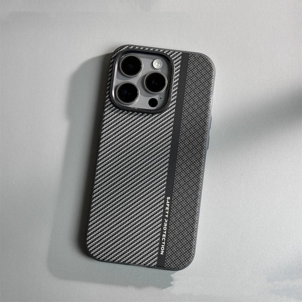 Couverture de protection anti-dérapante pour téléphone portable en fibre de carbone