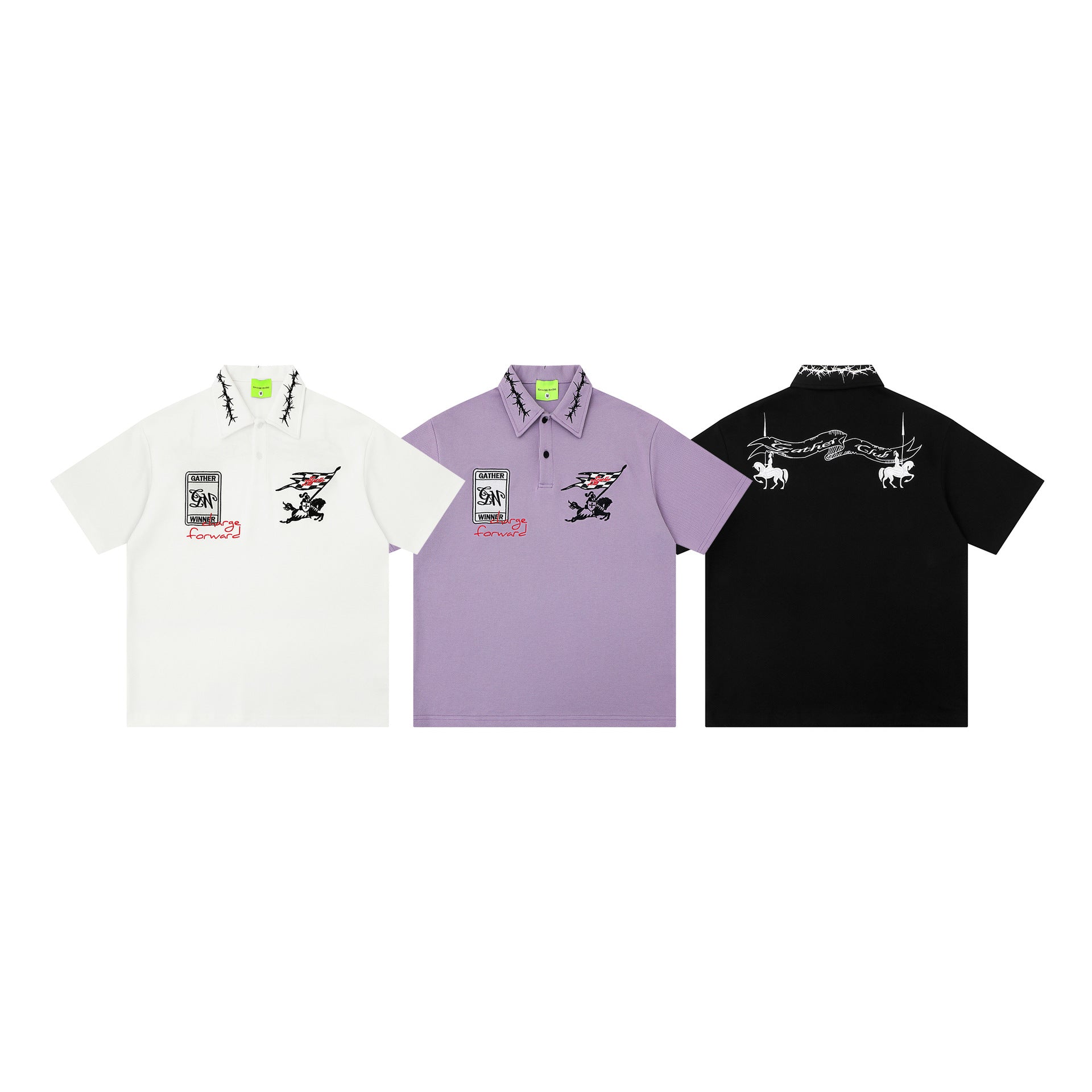 T-shirt retro à manches courtes en lapel