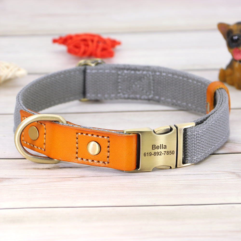 Cowhide chien collier anti lettering chien perdu