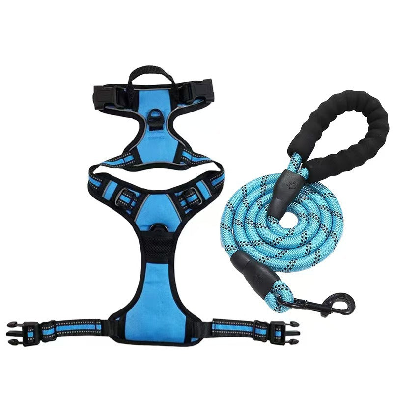Harnais et jeu de laisses pour chien tout-en-un multicouches - Corde de marche en nylon durable pour Smal