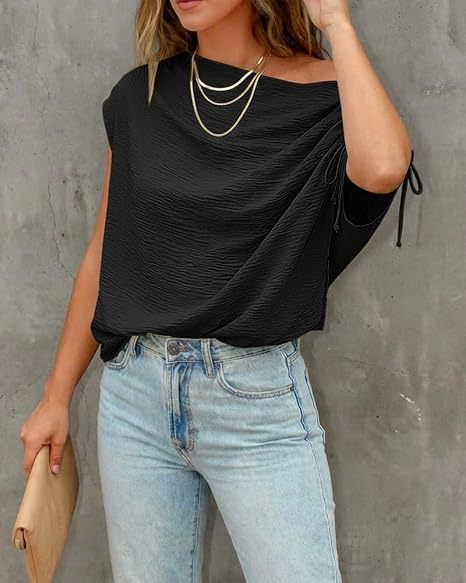 T-shirt hors-épaule Top avec une touche design pour les femmes porter