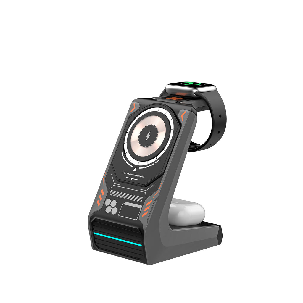 Support de téléphone mobile pour chargeur sans fil magnétique trois en un