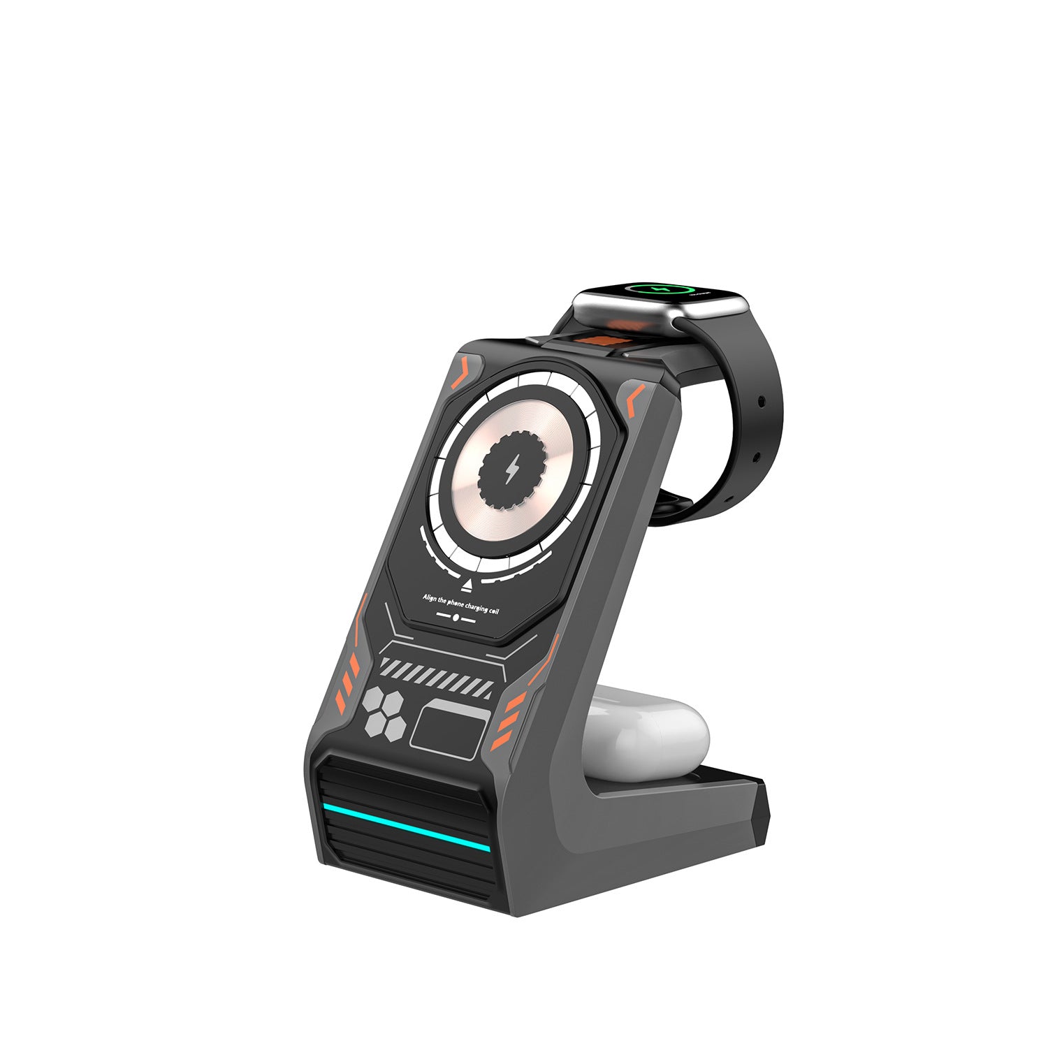 Support de téléphone mobile pour chargeur sans fil magnétique trois en un