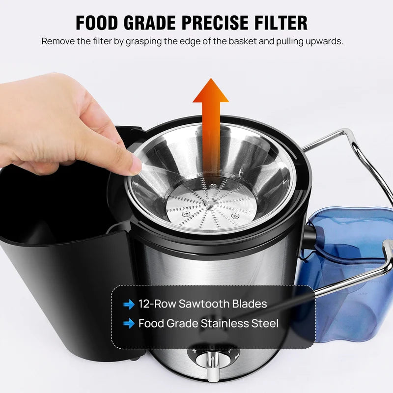 1000W Juicer machine entier fruits et légumes extrait de jus acier inoxydable