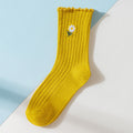 Femmes Printemps Été Chaussettes minces en coton avec bords volants
