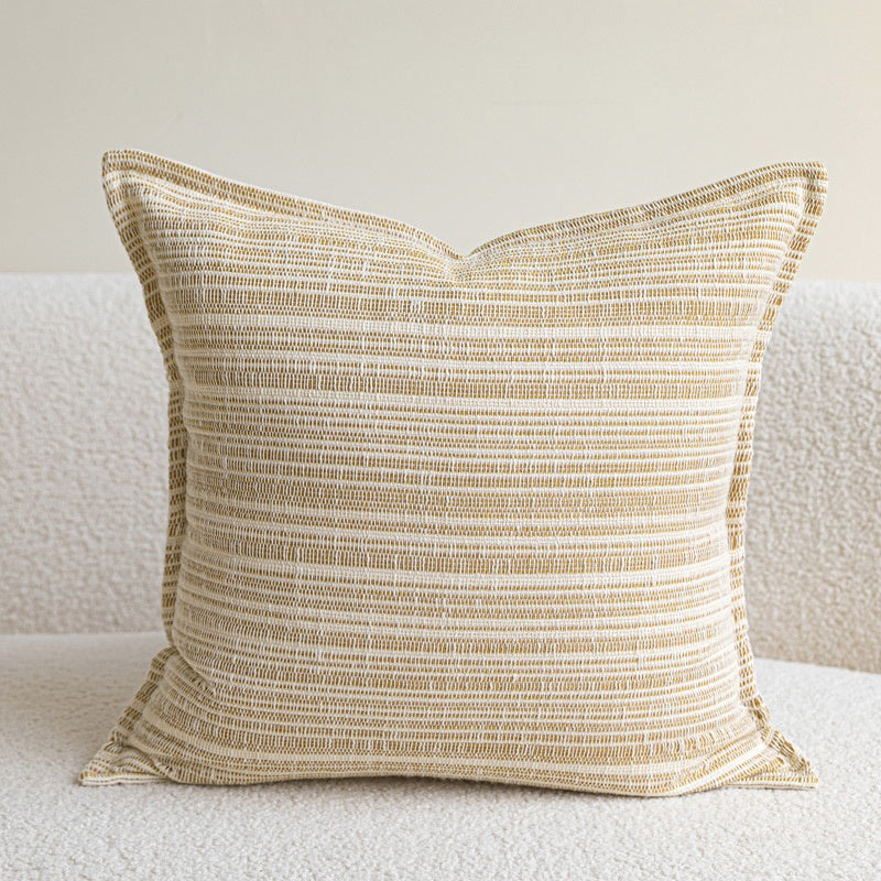 Linge de coton de style naturel Coussin de la taille légère et luxueuse en beige et jaune