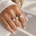 Anneau triangulaire en acier au titane avec niche Zircon et haut de gamme