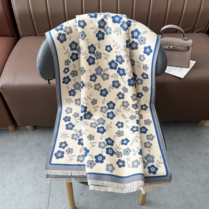 Retro Châle à sensation de cachemire - Écharpe chaude douce haut de gamme pour femmes Écharpe d'automne