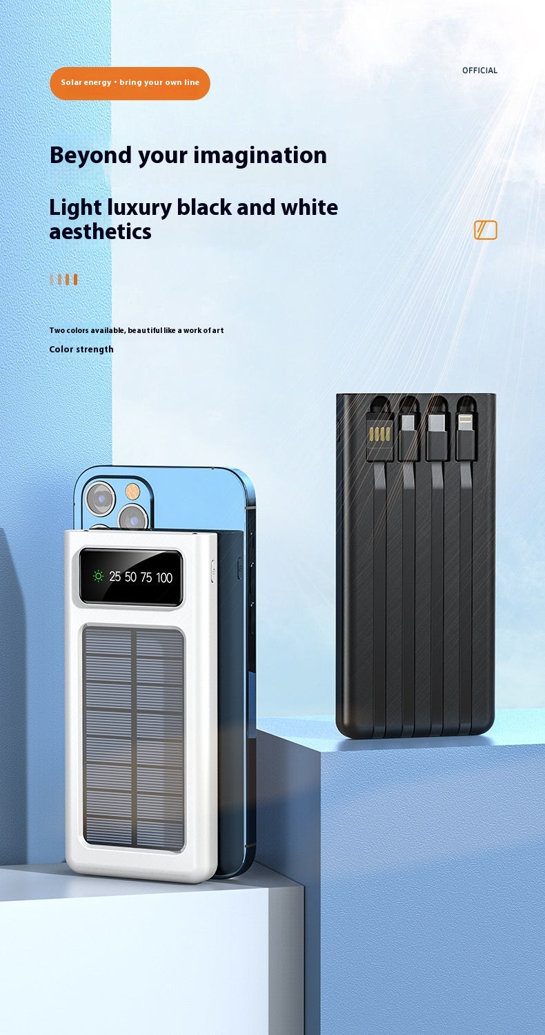Avec câble à quatre fils Solar Energy Portable Batterie pour téléphones mobiles