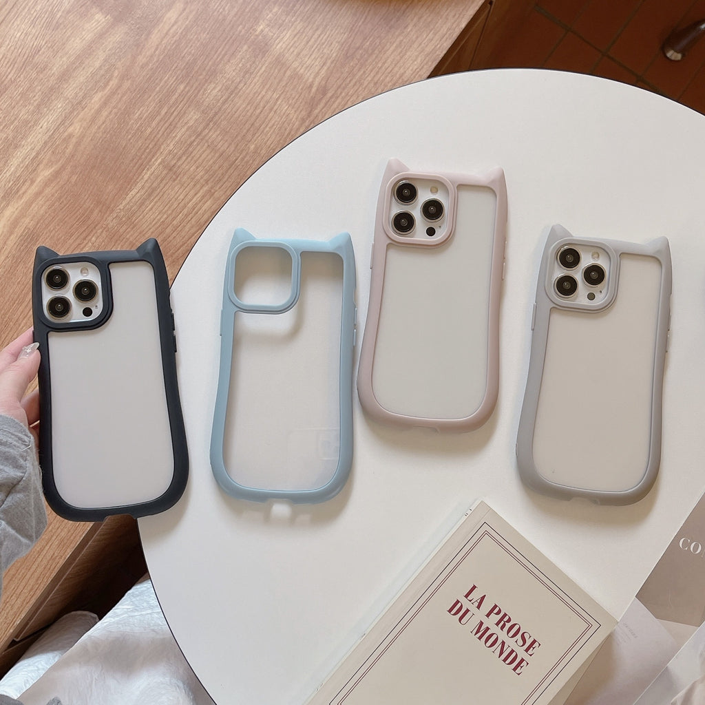 Acrylique haute version Cat oreilles téléphone Case