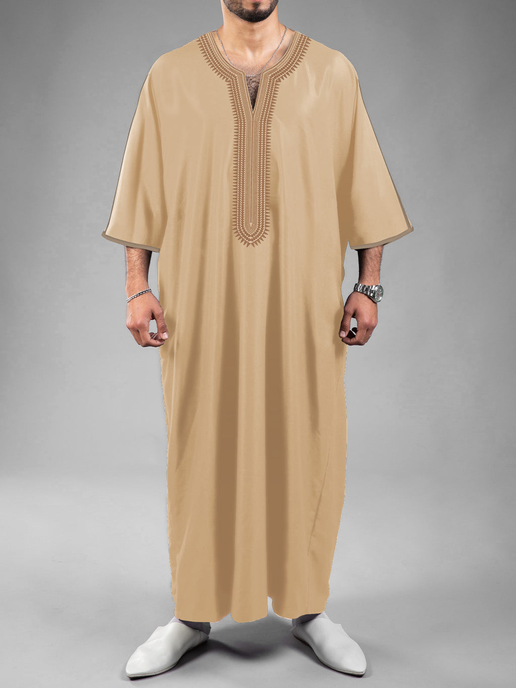 Robe masculine marocaine ethnique à impression numérique 3D