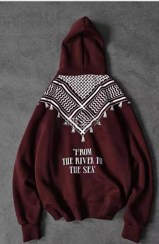 Sweatshirt à capuchon imprimé numérique en couleur unie avec poches