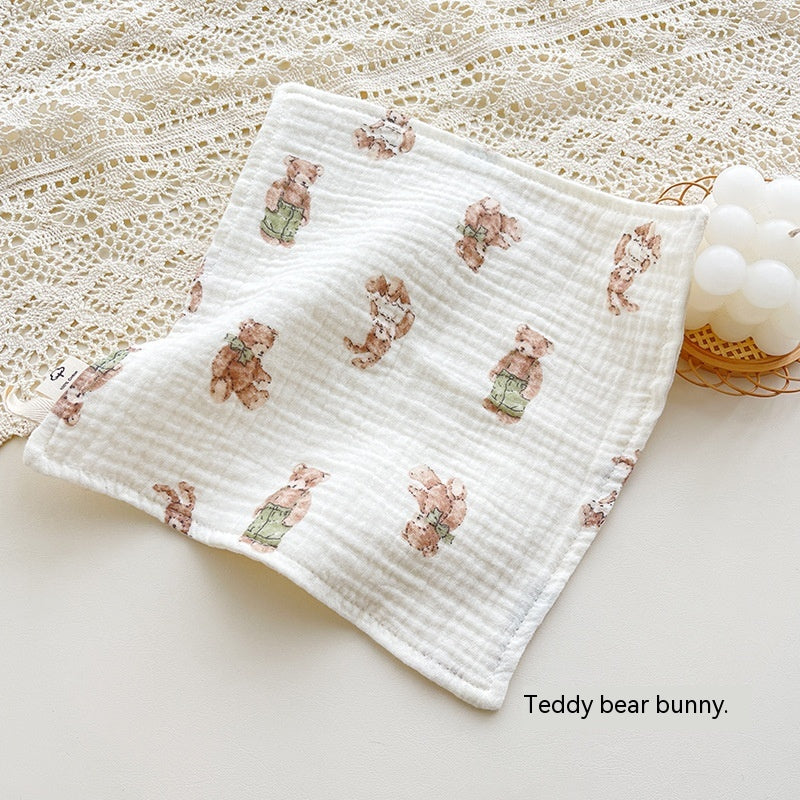 4 couches Gauze Baby Salive Serviette Floral Nouveau-né Baby Face Serviette mouchoir