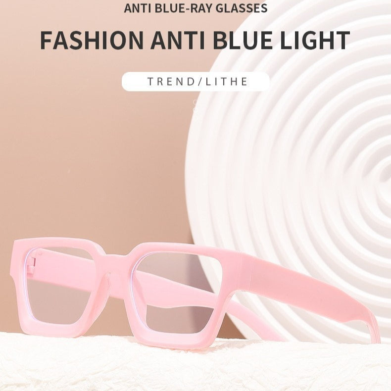 Verres à cadre carré fashionnables à rayures épaisses