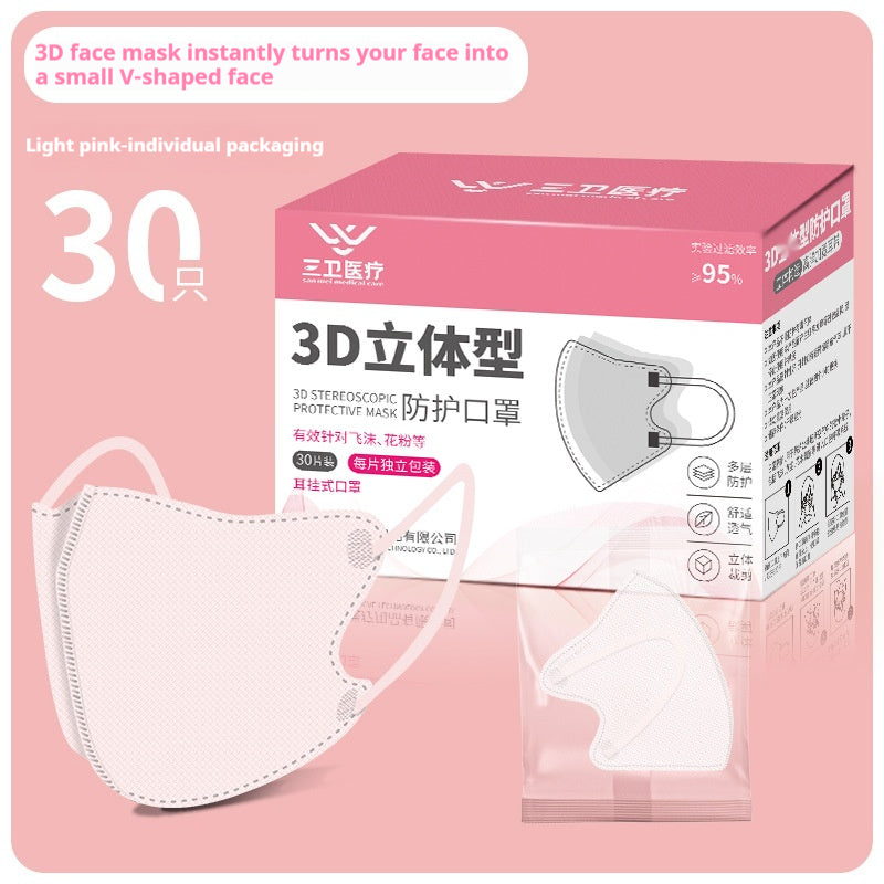 Été mince mignon V visage Ins Style indépendant 3D Masque tridimensionnel 30 PCs