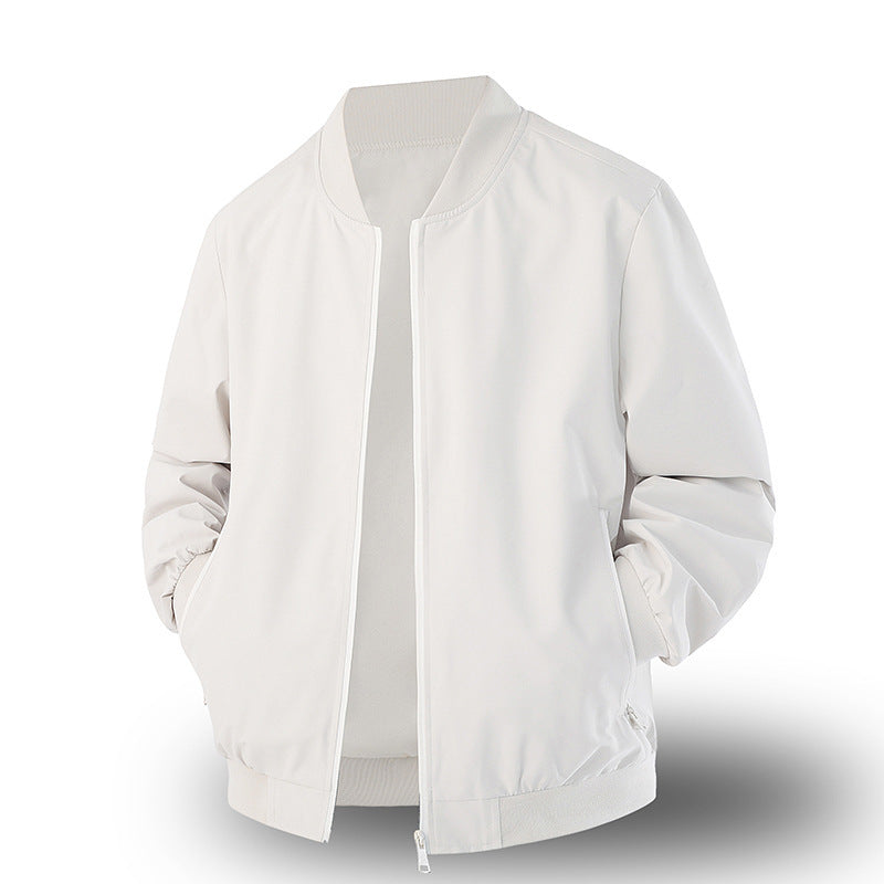 Veste de baseball pour hommes Springautumn Trendy Solid Color Relaxed Fit