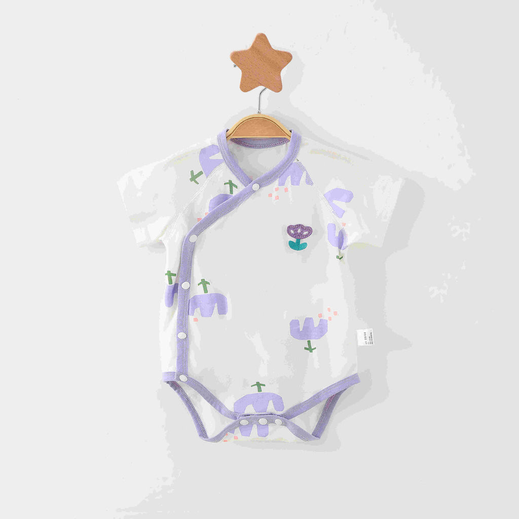 Caricature simple Imprimer Été Bébé Rompers Vêtements filles