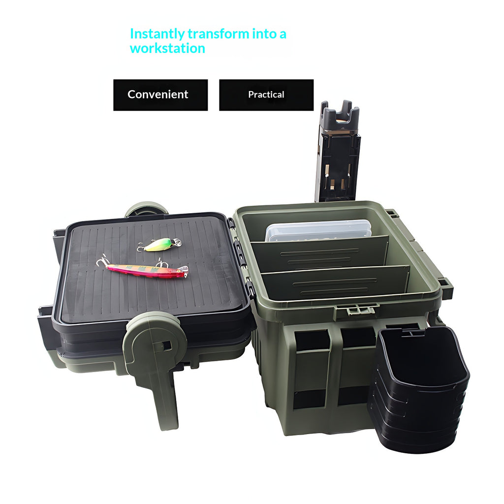 Fortifié Épaisseur Haute Capacité Multi-Compartiment Sit-On BaitcastingTac de pêche en mer