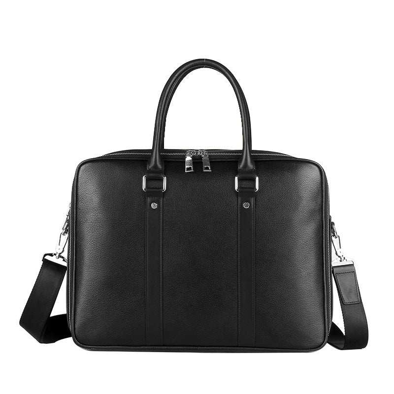 Sac à main en cuir véritable homme Double Zipper Cattlehide en cuir mode