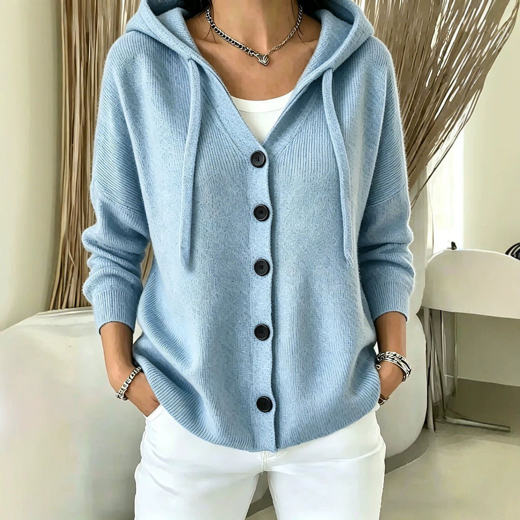 Femmes Européen et américain-style Automnehiver Knit à capuche Cardigan