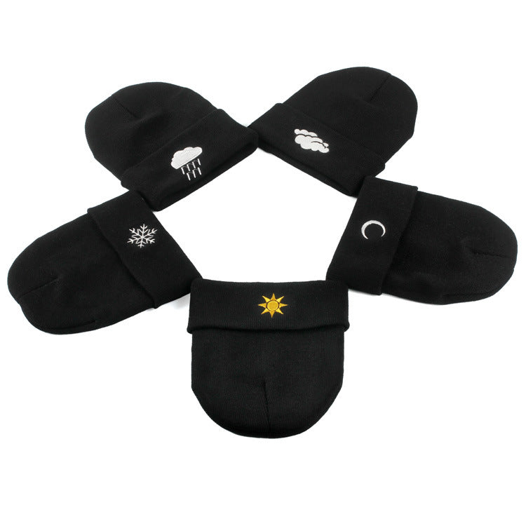 Mode Fashionmonger Hip Hop Woolen Cap Créatif temps Broderie Chapeau tricoté